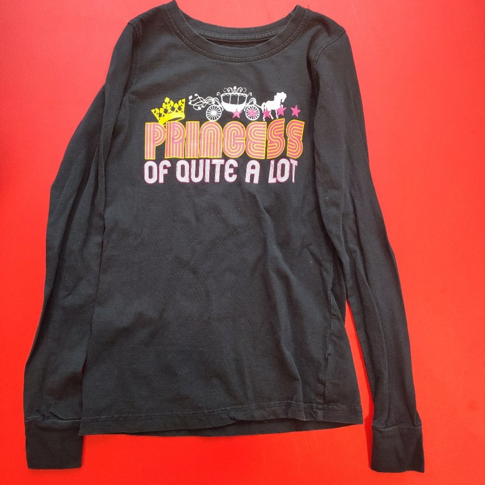 "Princess of quite a lot" long sleeve Tee girl size M